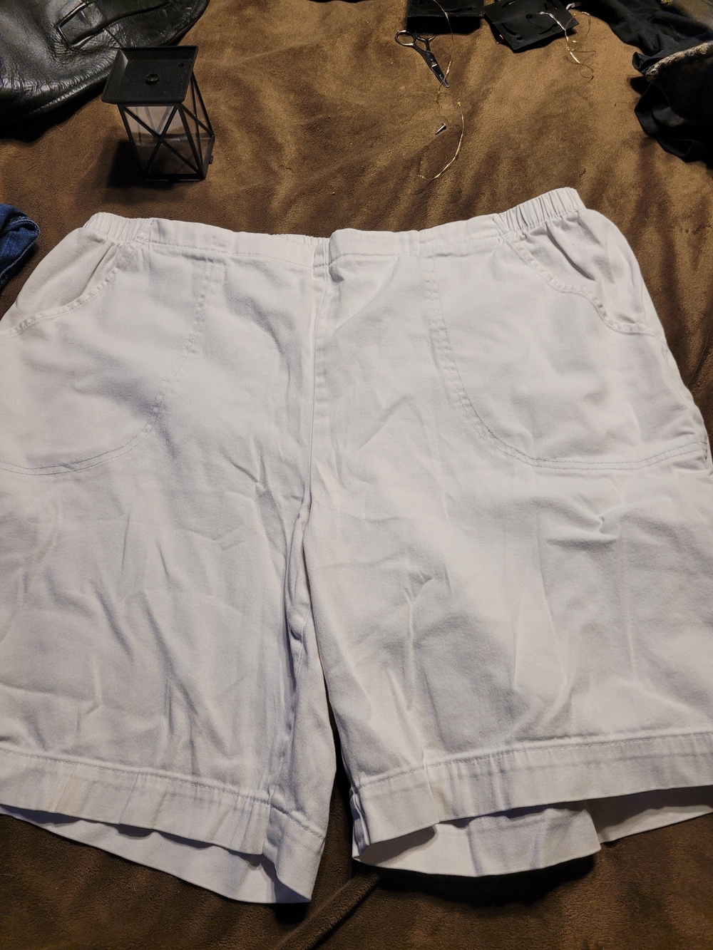 Just My Size White Elastic Waist Pull-On Shorts